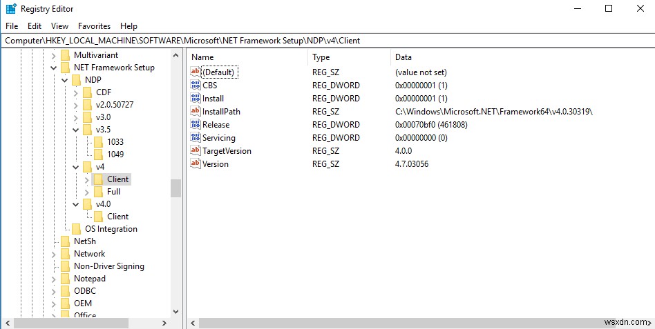 Windows에 설치된 .NET Framework 버전을 확인하는 방법은 무엇입니까? 