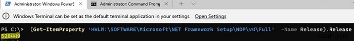 Windows에 설치된 .NET Framework 버전을 확인하는 방법은 무엇입니까? 