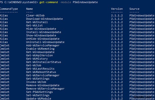 PSWindowsUpdate PowerShell 모듈로 Windows 업데이트 관리 