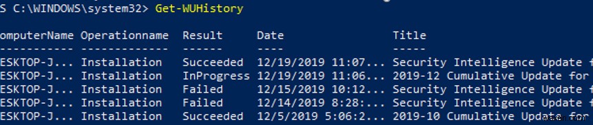 PSWindowsUpdate PowerShell 모듈로 Windows 업데이트 관리 