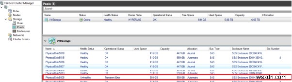 Windows Server 2016의 스토리지 공간 다이렉트에서 실패한 물리적 디스크 교체 