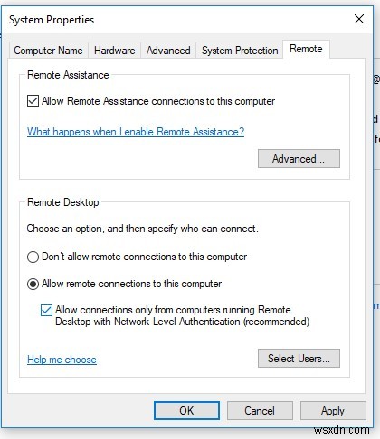 Windows XP는 Windows 10/Server 2012R2/2016 RDS로 RDP할 수 없습니다. 