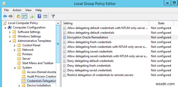 RDP 인증 오류:CredSSP 암호화 Oracle 수정 