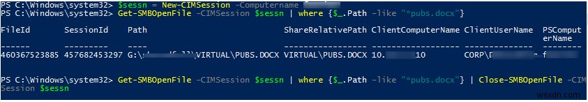 Windows Server SMB 공유에서 열린 파일을 보고 닫는 방법은 무엇입니까? 