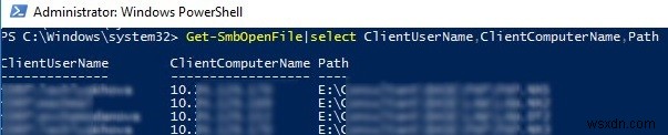 Windows Server SMB 공유에서 열린 파일을 보고 닫는 방법은 무엇입니까? 