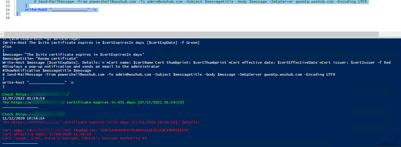 PowerShell로 SSL/TLS 인증서 만료 날짜 확인하기 