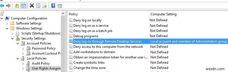 Windows:로컬 사용자 계정에 대한 원격 네트워크 액세스 차단 