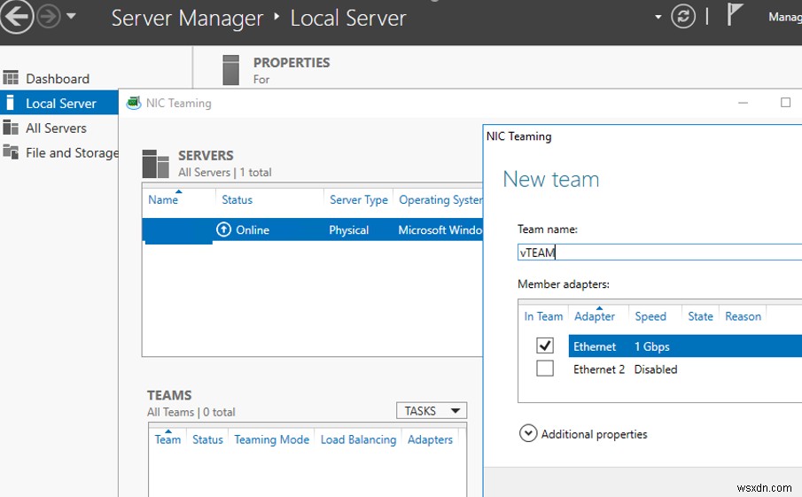 Windows 10/Windows Server 2016에서 VLAN 인터페이스 구성 