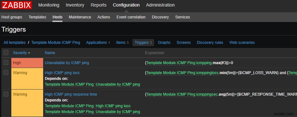 Zabbix – 간단한 ICMP 핑 검사 