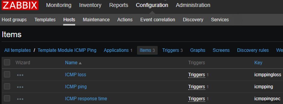 Zabbix – 간단한 ICMP 핑 검사 