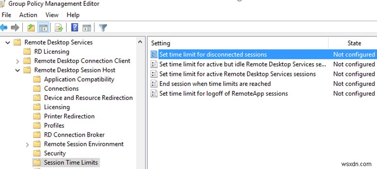 Windows에서 RDP/RDS 세션 제한(시간 초과) 구성 