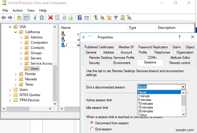 Windows에서 RDP/RDS 세션 제한(시간 초과) 구성 