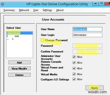 HP ILO 관리자 암호를 재설정하는 방법은 무엇입니까? 