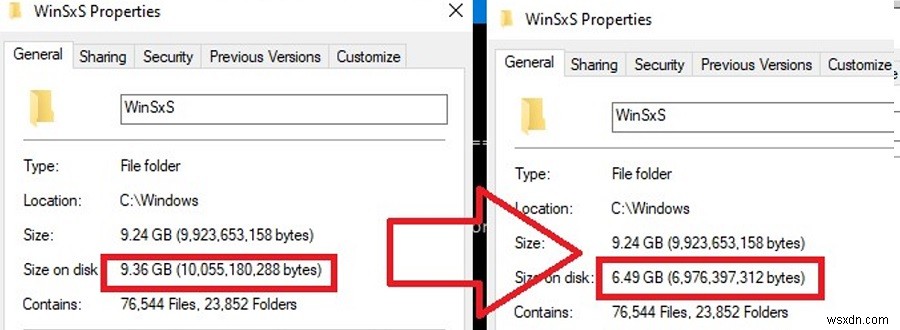 Windows 10/Windows Server에서 WinSxS 폴더를 정리하고 압축하는 방법은 무엇입니까? 