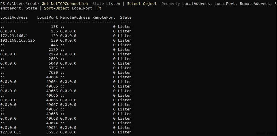 PowerShell을 사용하여 Windows에서 활성 TCP/IP 연결 확인 