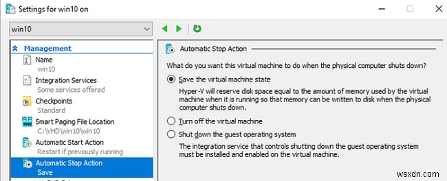 Hyper-V:VM의 자동 시작 및 부팅 순서 구성 