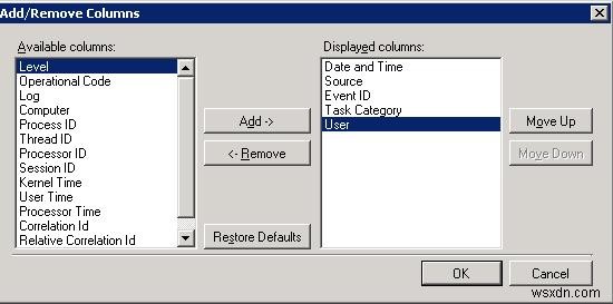 Windows 2008 이상에서 사용자 이름으로 이벤트 로그를 필터링하는 방법 