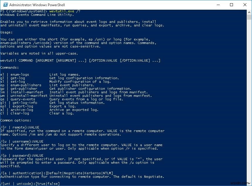 PowerShell 또는 Wevtutil을 사용하여 Windows 이벤트 로그를 지우는 방법 