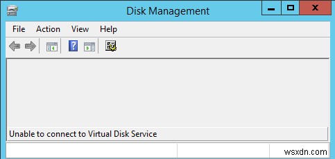디스크 관리에서 가상 디스크 서비스를 시작하거나 연결할 수 없음 