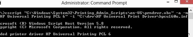 Windows 10/8.1의 명령 프롬프트에서 프린터 관리 