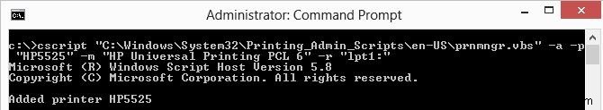 Windows 10/8.1의 명령 프롬프트에서 프린터 관리 