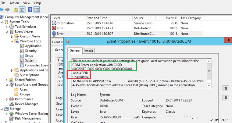 Windows의 DistributedCOM 오류 10016:응용 프로그램별 권한 설정이 로컬 활성화 권한을 부여하지 않음 