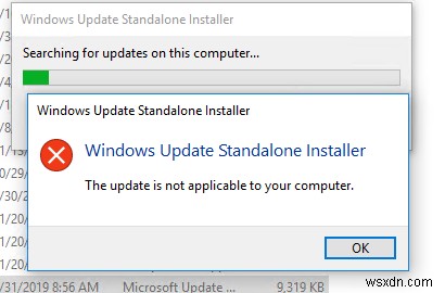  업데이트를 컴퓨터에 적용할 수 없습니다. :Windows 업데이트 오류 