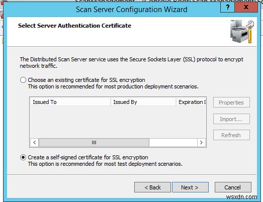 Windows Server 2012 R2에서 분산 스캔 서버 구성 