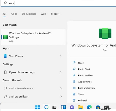 Android용 Windows 하위 시스템:Windows 11에서 Android 앱 실행 
