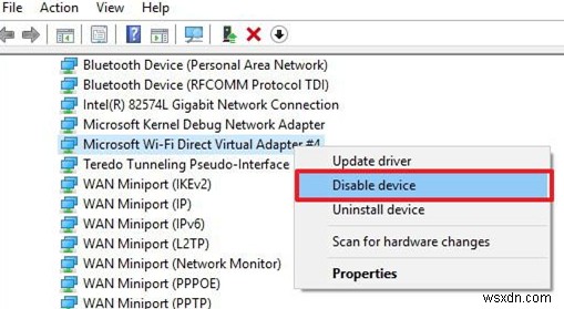 Windows에서 Microsoft Wi-Fi Direct 가상 어댑터를 비활성화하거나 제거하는 방법은 무엇입니까? 