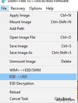 Windows 10에서 Install.ESD를 부팅 가능한 .ISO 이미지로 변환하는 방법 