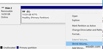 Windows 10에서 USB 드라이브에 여러 파티션 만들기 