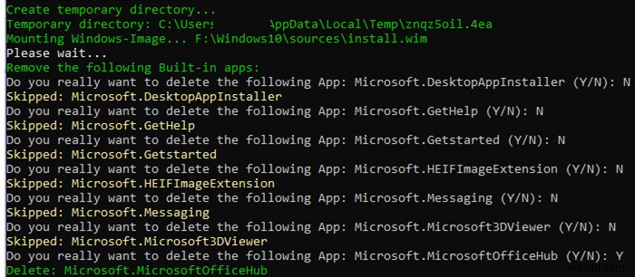 Windows 10 설치 이미지(WIM 파일)에서 기본 제공 앱, 기능 및 에디션을 제거하는 방법은 무엇입니까? 