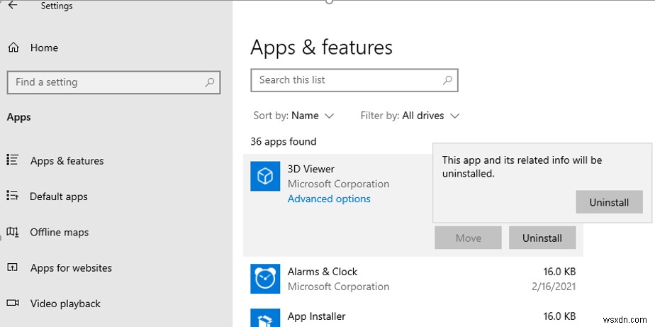 Windows 10에서 기본 제공 UWP(APPX) 앱을 제거하는 방법은 무엇입니까? 