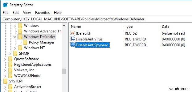 Windows Defender 위협 서비스가 중지되었습니다. 지금 다시 시작하십시오. 