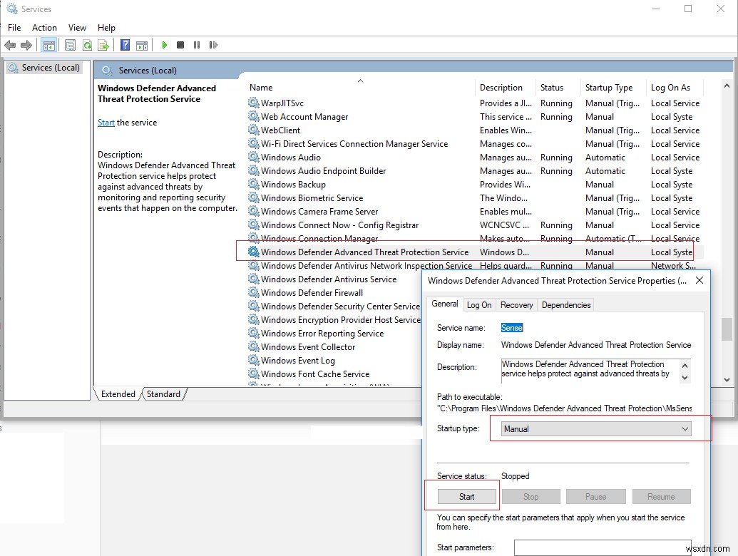 Windows Defender 위협 서비스가 중지되었습니다. 지금 다시 시작하십시오. 