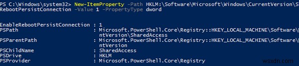 Windows 10에서 재부팅 후 인터넷 연결 공유(ICS) 작동이 중지됨 