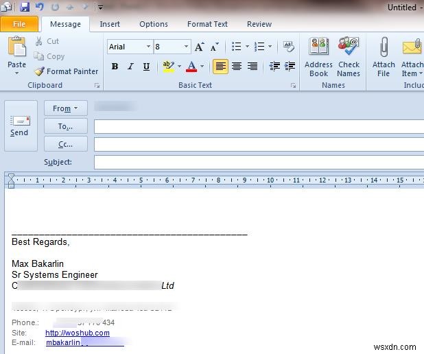 AD 정보를 사용하여 Outlook 2010/2013 서명 생성 