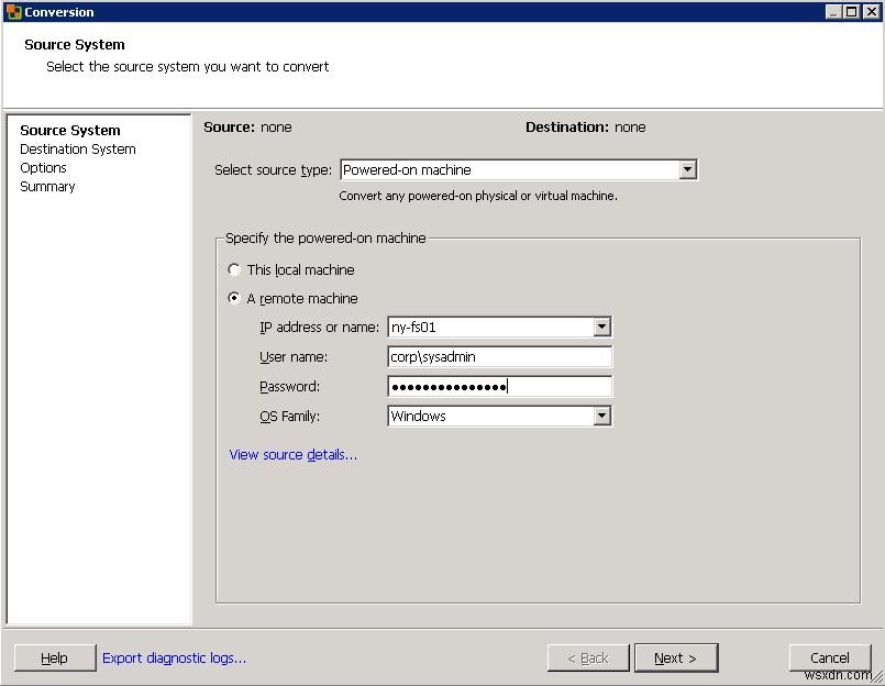 VMware Converter:P2V 또는 V2V 수행 시 변경 사항 동기화 