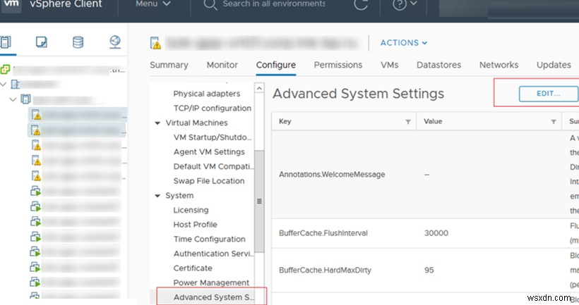 ESXi 호스트의 시스템 로그가 비영구 스토리지에 저장됨 