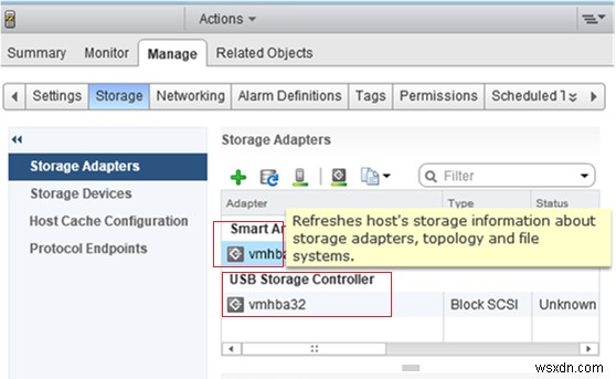 VMWare ESXi가 FC HBA 어댑터를 감지하지 못함 