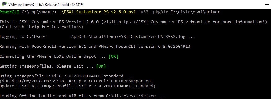 VMWare ESXi 6.7 ISO 이미지에 타사 드라이버 추가 