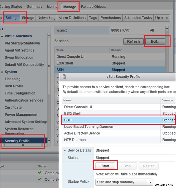 VMWare ESXi에서 가상 머신의 잘못된 상태 