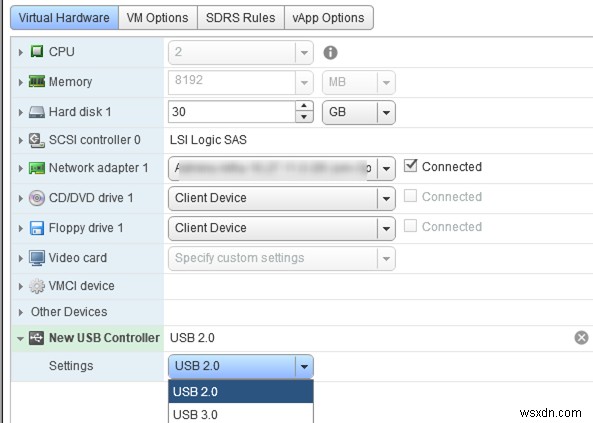 VMWare ESXi에서 가상 시스템으로 USB 장치 패스스루 구성 