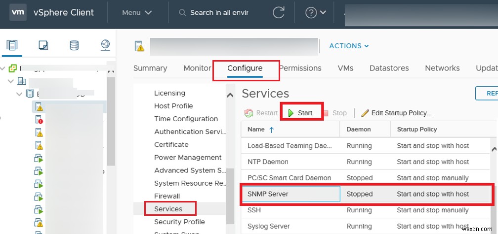 VMWare ESXi 호스트에서 SNMP를 활성화하고 구성하는 방법은 무엇입니까? 