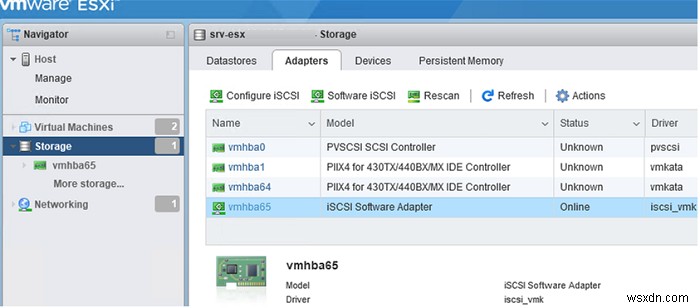 VMware ESXi에서 iSCSI 데이터 저장소(LUN) 구성 