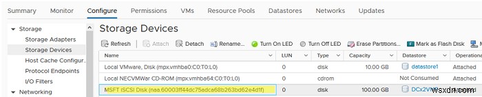 VMware ESXi에서 iSCSI 데이터 저장소(LUN) 구성 