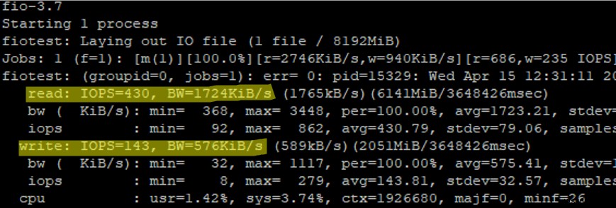 Linux에서 디스크 성능(IOPS 및 대기 시간)을 확인하는 방법은 무엇입니까? 