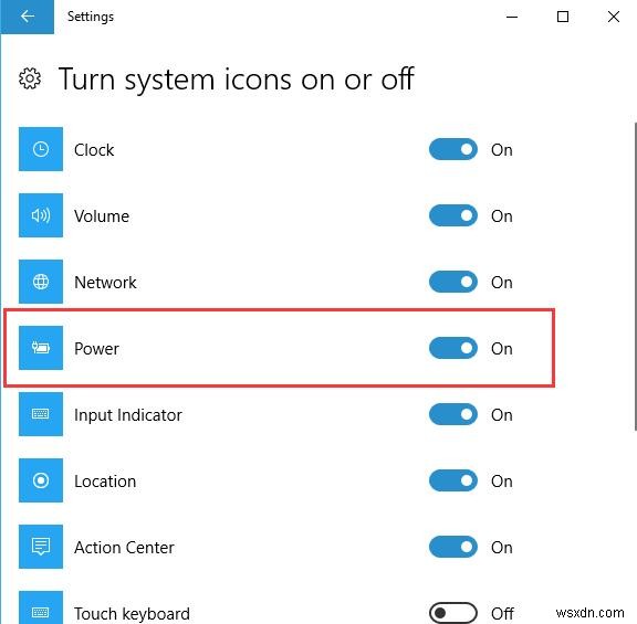 Windows 10의 작업 표시줄에서 누락된 배터리 아이콘 수정 