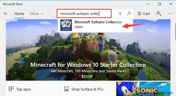 해결됨:Microsoft Solitaire Collection이 Windows 10에서 작동하지 않음 